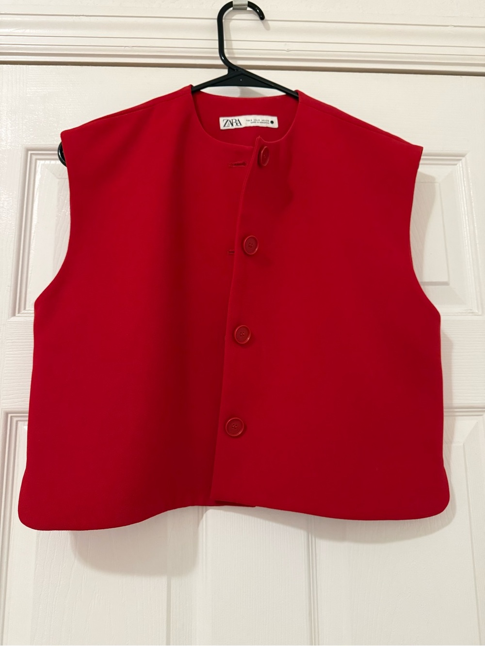 Zara Red Button-Front Vest